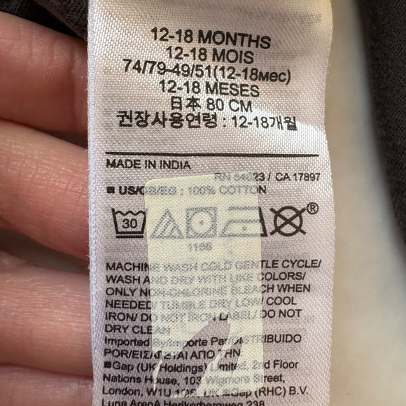 Baby Gap Bundle of 6 Long Sleeve Bodysuits Cotton Sz 12-18M Blue Gray Henley - Picture 9 of 9